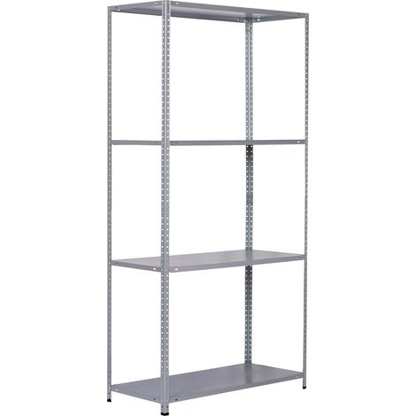 Estantería Metálica Galvanizada CATTERHOUSE Nils Solid 137 - 70x30x137 cm Estantería de Almacenaje con 4 Baldas de acero Galvanizado Soporta hasta 200 kg