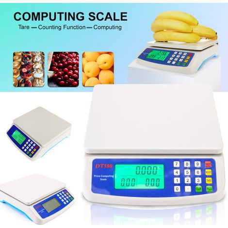 Balance numérique pour colis, balance domestique, balance de cuisine, balance à plateforme, 1 g à 30 kg, écran LCD