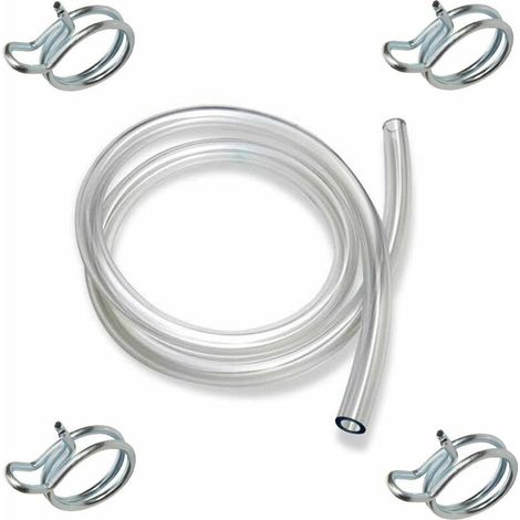 Kit essence universel 8mm : durite 8mm + 4x collier 7x10 tondeuse tracteur motoculteur