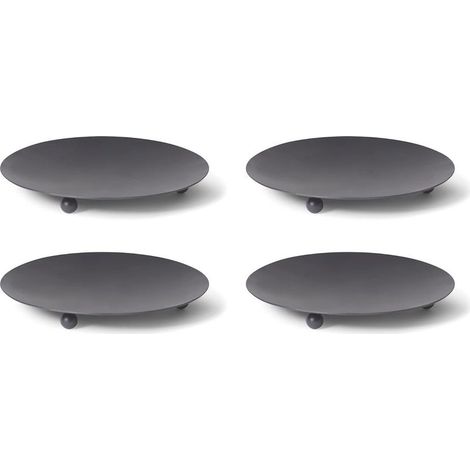 Lot de 4 bougeoirs noirs 90 cm, 3 pieds, 7,5 cm diamètre