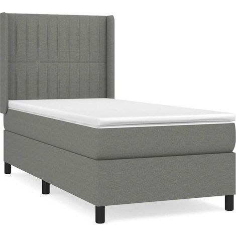 Maison Exclusive - Boxspringbett mit Matratze Dunkelgrau 90x200 c (1/5)