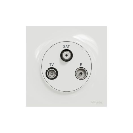 Schneider - Odace 2011 - Prise TV-FM-SAT + Plaque - Blanc - Ref. : S520461 + S520702 (1/5)