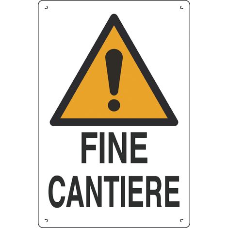 Cartello Segnaletico Fine Cantiere Cm 40 x 60 10 Pezzi
