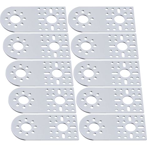 10 Stück Halterungsplatten aus Aluminiumlegierung der Serie 3108, halbkreisförmig, flach, Standardlochmuster, Halterung 3108-0001-0002 (1/5)