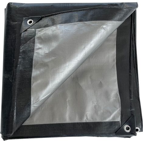 royaluxe -Bâche de protection extérie, bâche imperméable 3 x 3 m d'épaiss avec œillets - 200 g/m² - Idéale pour toits, camions, pergolas, terrasses, camping, remorques, bois, caravanes - Noir (1/3)