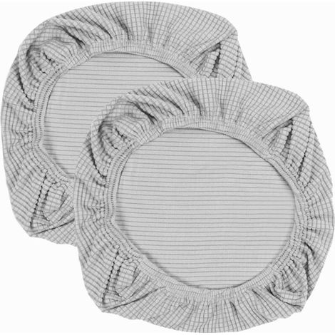 Set of 2 elasticated elastane chair covers - Washable - For office chairs, dining room chairs, bar chairs, wedding chairs - Silver (1/5)