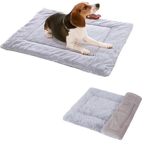 Matelas pour Chien Matelas pour Animaux De Compagnie Couverture De Chien Réversible Doux Coussin Lavable Chat Chien Tapis Facile à Transporter Extérieur (Wick Gray) (1/5)