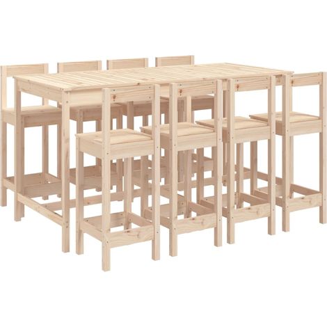 Maison Exclusive - 9-tlg. Gartenbar-Set Massivholz Kiefer