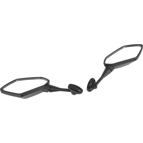 Paar Weitwinkel-Motorradspiegel, verstellbar und flexibel, mit seitlicher Lenkerbefestigung. (1/5)