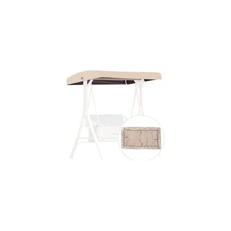 Toile de Rechange pour Balancelle,191x120x23cm Housse de Rechange 3 Places, Toit Balancelle de Jardin, Impermeable Couverture Auvent pour Jardins Battants et Terrasses(Color:Beige)