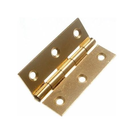 1 paire (2 charnières) x 6,3 cm EB charnières de porte en acier plaqué laiton (1/2)