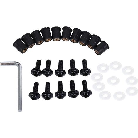Lot de 10 boulons M5, écrous à sertir en caoutchouc métriques pour pare-brise et carénage de moto, universels pour pare-brise. (1/5)