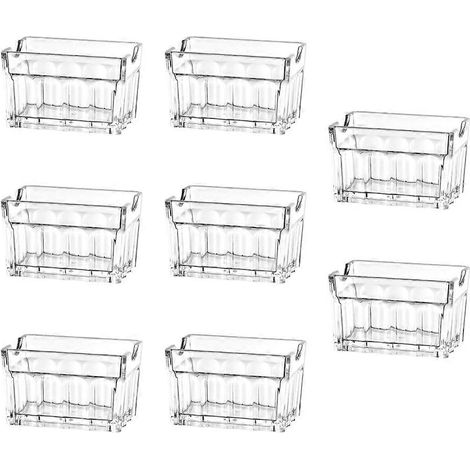 Lot de 8 supports en acrylique pour sachets de sucre, contenants de rangement pour sachets de sucre et bols à mouchoirs. (1/5)