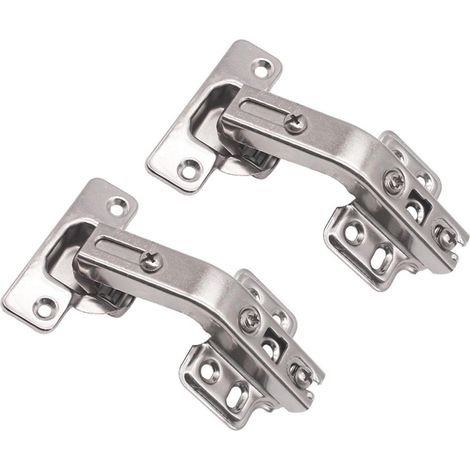 2 charnières pour porte de placard, charnières pour porte de cuisine, charnières pliantes pour porte de meuble de cuisine à 135 degrés (argent) (1/5)
