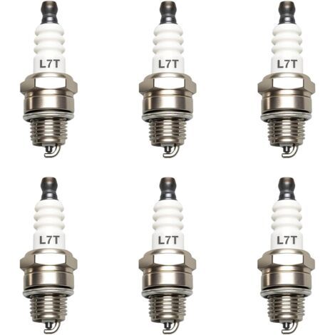 6-teiliges Universal-Zündkerzenset L7T. L7T Zündkerzen für Kettensägen, Rasenmäher, 2-Takt-Motoren, Sprühgeräte, Nebelmaschinen, Bootsmotoren mit Benzinantrieb usw. (1/4)