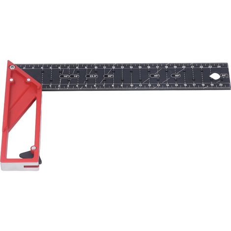 Équerre de menuiserie multi-angle professionnelle en alliage d'aluminium, règle de traçage en L pour charpentier 25 cm / 9,8 pouces (1/5)