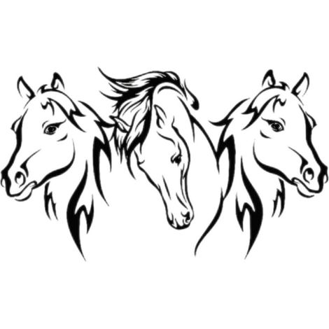 Stickers Cheval Stickers Muraux Cheval Stickers Muraux Tête De Cheval Classique Chambre Enfants Chambre Cheval Tête D'animal Stickers Muraux Salon,56x94cm