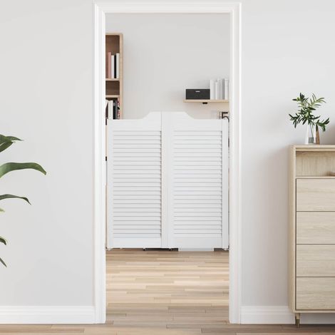 vidaXL Portes battantes 2 pcs Blanc Bois de pin massif