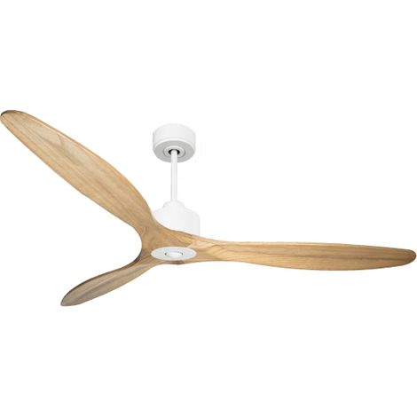 Modulo Slim Ring - Super destratificateur et ventilateur DC 166 cm blanc pales bois clair idéal 30 à 60 m² (1/5)