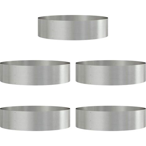 vidaXL Anillo para maceta 5 uds. Plateado 80 x 80 x 20 cm (1/2)