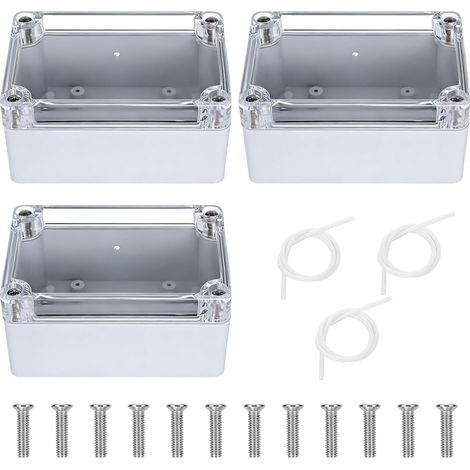 3 Pièces Boite de Derivation, Boite Derivation Etanche IP65 Blanc, 100 × 68 × 50 mm Boitier Derivation Etanche Exterieur pour Câbles Électroniques Intérieurs et Extérieurs (1/5)