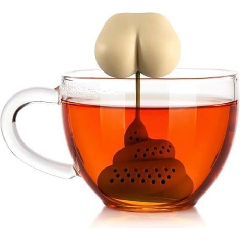 Teefilter aus Silikon, Tee-Ei in Kacka-Form, Silikon-Teesieb, loses Tee-Diffusor-Tee-Set