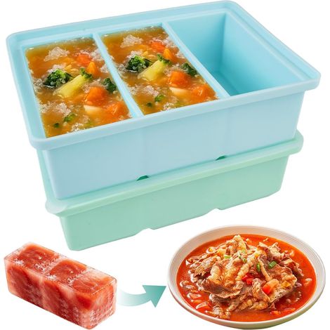 2-Piece Ice Cube Tray for Soup, Freezing Tray for Soup, 16.5x11.5cm (1/5)