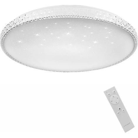Plafoniera moderna dimmerabile a led 60 watt lampada da soffitto con cristalli in acrilico a tripla colorazione di luce fredda naturale e calda (1/5)
