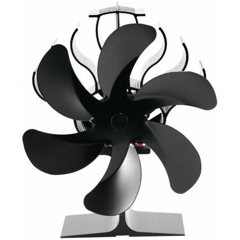Ventilateur À Poêle Alimenté Par La Chaleur, 6 Pales Ventilateur De Cheminée, Ventilateur De Poele Pour Foyer, Pour Poêle À Bois/Bûches Ou Cheminée (1/5)