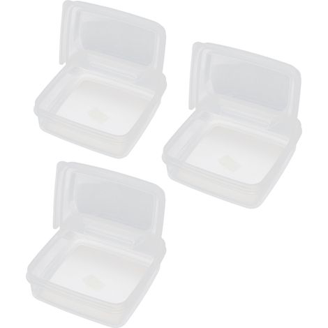 Boîte à fromage 3 pièces avec couvercle, transparente, en polypropylène, pour la conservation des aliments, à utiliser au réfrigérateur (1/5)