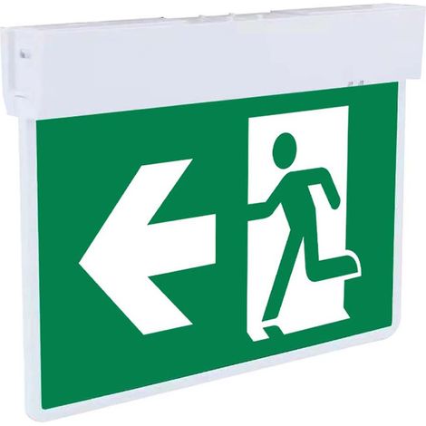 LED Fluchtwegleuchte Notausgangsleuchte Notleuchte Glas Weiß L 30 cm