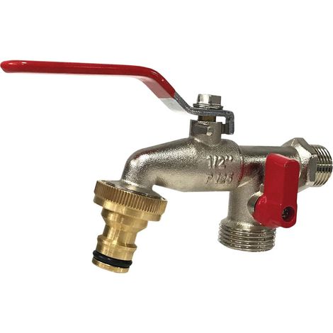 Grifo jard curvo doble salida lat pla aqc (1/4)
