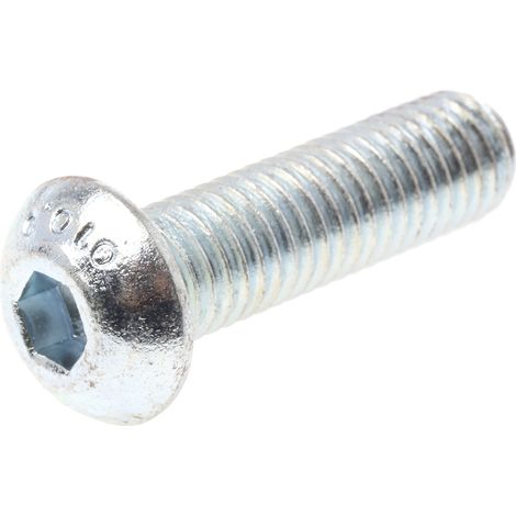 Vis à six pans creux, M10 x 35mm, tête Vis bombée à tête creuse hexagonale, en Acier ( Prix pour Sachet de 50 )