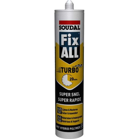Sellador Soudal fix all turbo secado rápido resistente UV