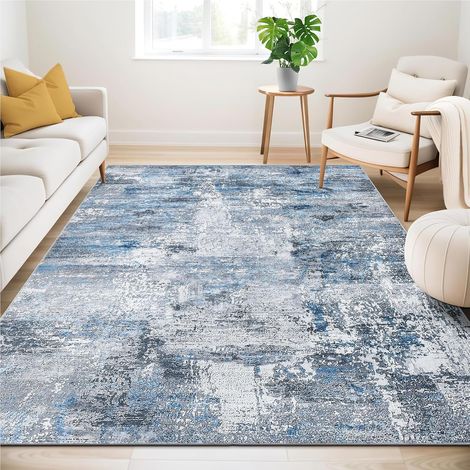 Tapis Rectangulaire Bleu, Gris 200x300cm Area Rug Contempo Unisex Both Indoor Outdoor Uni Stain Resistant (1/5)