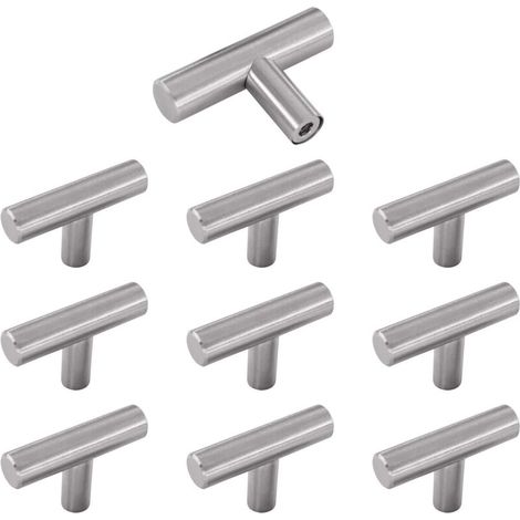 Furniture Knobs, 10pcs Silver Stainless Steel Cabinet Door Handles, Vintage Kitchen Cabinet Handles with Screws for Drawer, Cupboard