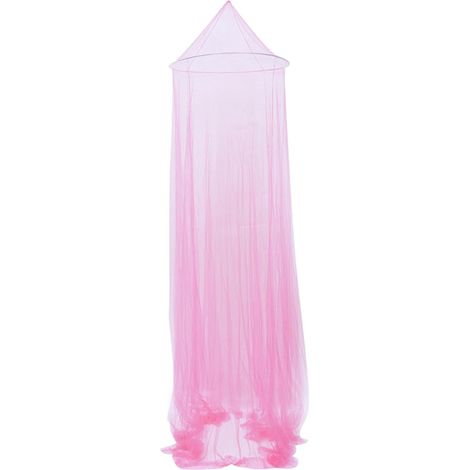 Moustiquaire de lit à baldaquin rose en polyester, facile (1/5)