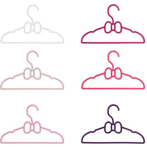 Lot de 6 cintres enfant NOEUD PAPILLON multicolore