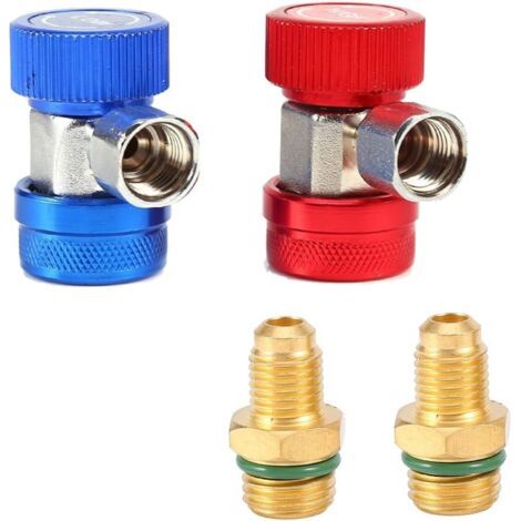 Adaptateur de raccord Rapide R134A Ajustable, raccords, kit de Conversion de Tuyau de jauge de collecteur de climatiseur Haut/Bas, 1/4 "SAE HVAC