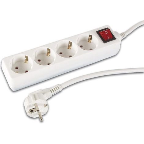 Regleta perel 4 enchufes schuko cable 3 m 3500 W
