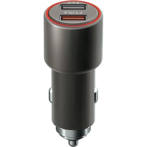 ADAPTADOR COCHE FOREVER 2 PUERTOS USB QC3.0 Rapido+  2,4A(30W)
