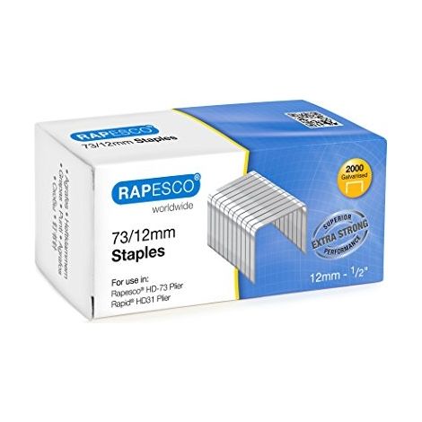 RAPESCO LOT DE 2000 AGRAFES GALVANISÉES 73/12 MM ARGENT 1261