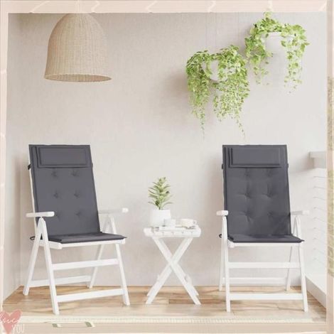 361874 Coussins de chaise à dossier haut lot de 2 anthracite (1/5)