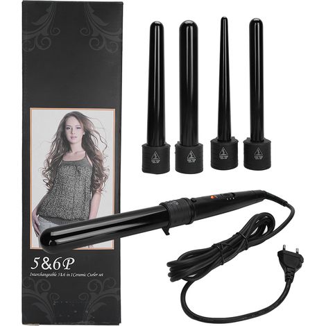 Fer à friser 5-en-1 LED température réglable, kit fer à boucler professionnel 110-240V prise EU (1/5)