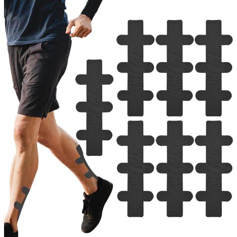 Bande de kinésiologie, bande de kinésiologie sportive - Bande prédécoupée pour entorse de la cheville - Lot de 8 bandes athlétiques de kinésiologie pour soulager le tendon d'Achille et les muscles, im (1/5)