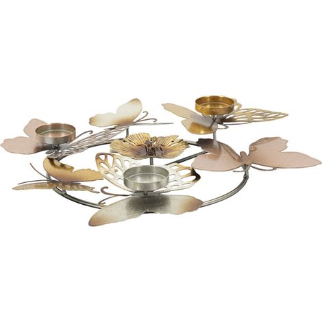 Bougeoir Design en Métal "Papillons" 39cm Multicolore (1/5)