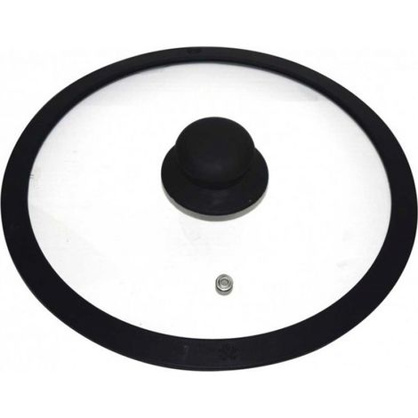 Couvercle Universel - Verre Trempé 24 cm - Valve De Ventilation - Poignée En Silicone - Pour Casseroles Et Poêles (1/3)