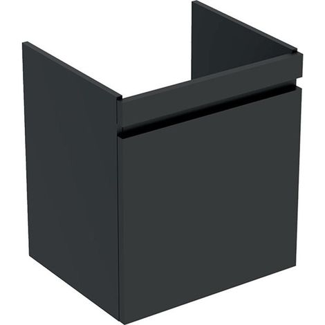 Mueble bajo lavabo Geberit Renova Plan, con un cajón y un cajón inglés: Ancho 52,6cm, Alto 58,6cm, Fondo 43,8cm, Gris aterciopelado / Lacado mate