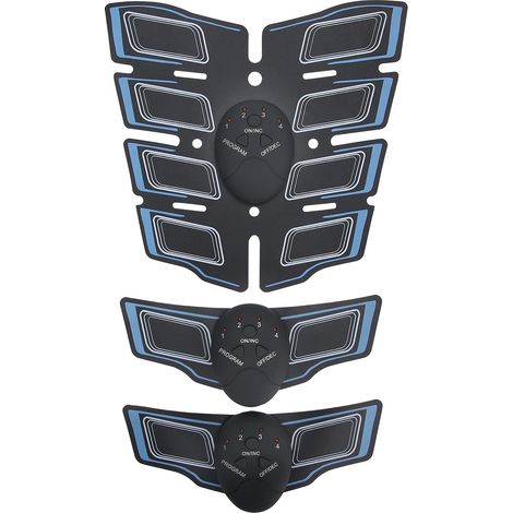 Lot de 2 Patchs Abdominaux EMS Mixte Appareil Electrostimulation Musculation Fitness Ventre Plat Entraînement Maison Bleu (1/5)