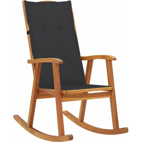 vidaXL Silla mecedora con cojines madera maciza de acacia (1/5)